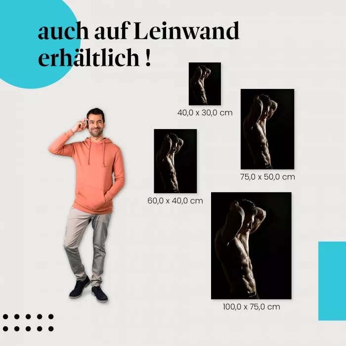 Mann im Schatten: Schwarz-Weiß-Porträt | Postereck 0816